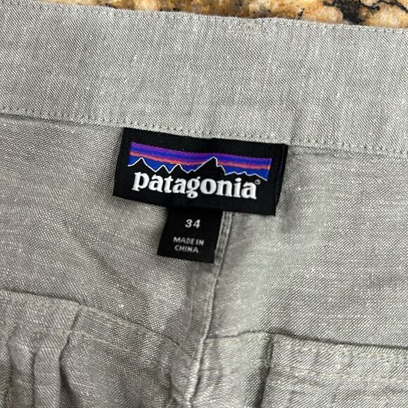 Patagonia Grayish Green Flat Front 9” Regular Fit Shorts Size 34 - Picture 4 of 7
